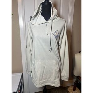 Salty Crew Womens Medium Tan Long Sleeve Hoodie Fish Graphic Pocket